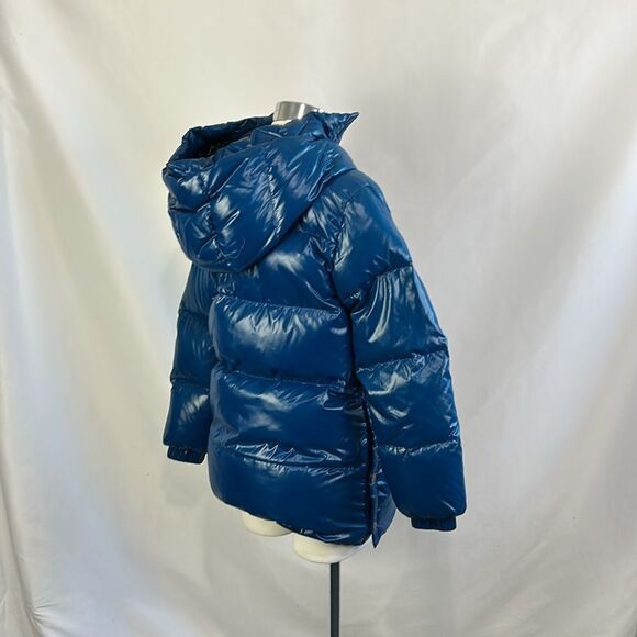 Michael Kors Blue Puffer With Hood Crop Jacket - Picture 5 of 7